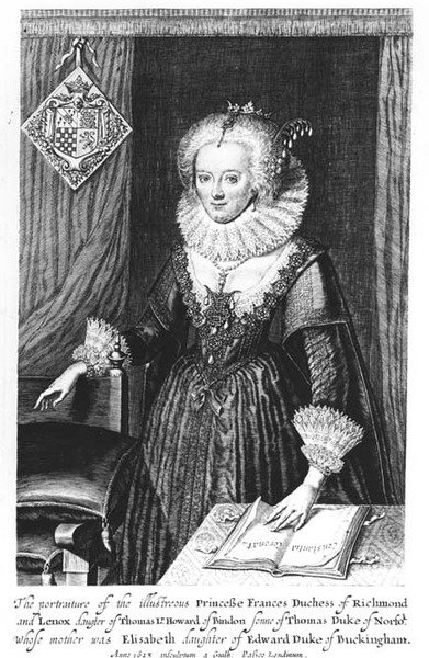 Portret van Prinses Frances, Hertogin van Richmond en Lennox, gegraveerd door Guilh, 1623 door English School