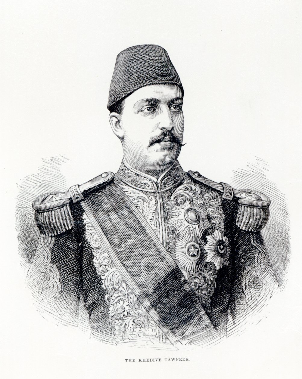 Portret van De Khedive Tawfig door English School