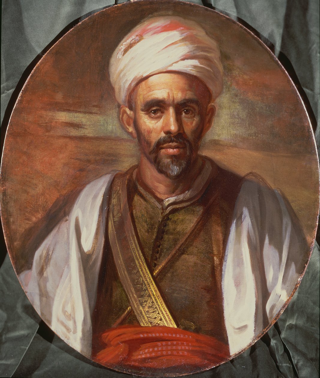 Portret van een oosterse koopman door English School