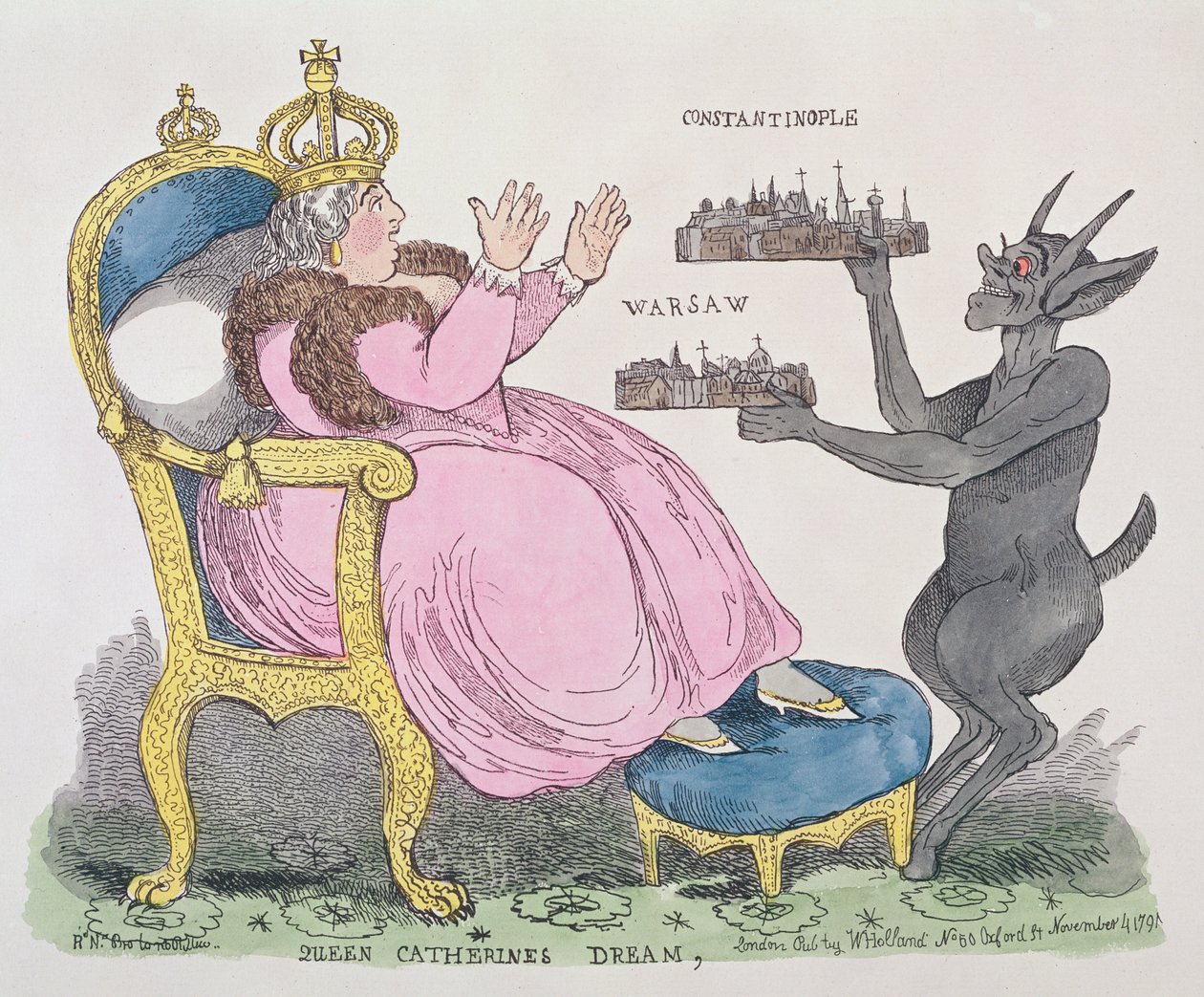 Droom van koningin Catherine, 1791 door English School