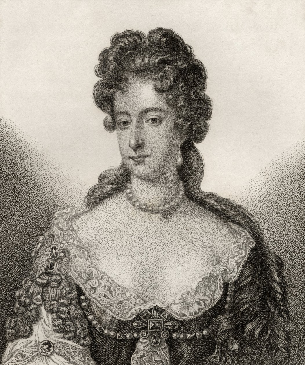 Koningin Mary II, gegraveerd door Bocquet, illustratie uit 
