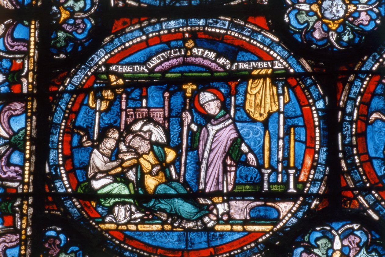 Scène uit het leven van St. Thomas a Becket, ramen van de Trinity Chapel, ca. 1220 door English School