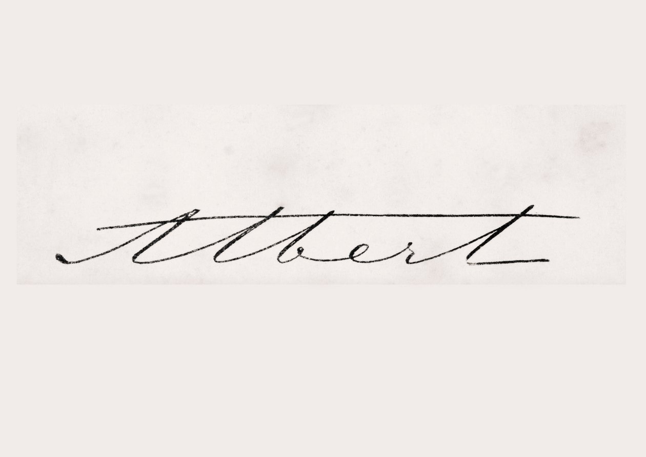 Handtekening van Albert, Prins-gemaal van Groot-Brittannië en Ierland, uit 