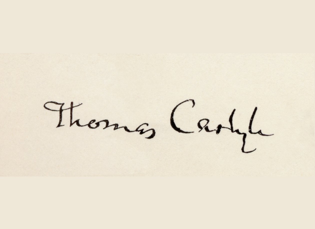 Handtekening van Thomas Carlyle door English School