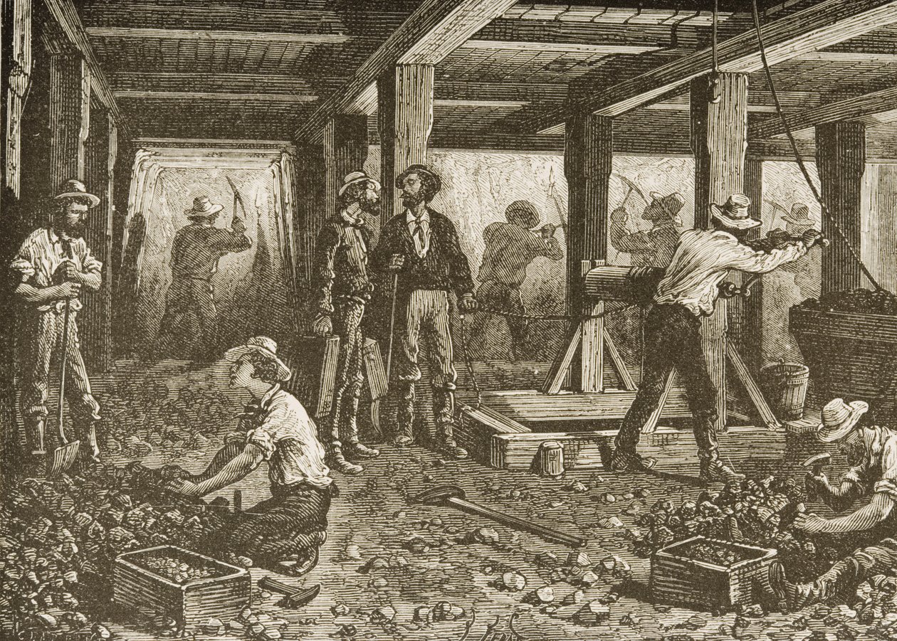 Zilverwinning in Nevada, c.1870, uit 