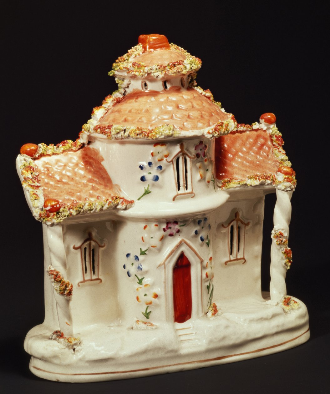 Staffordshire huisje, ca. 1860 door English School