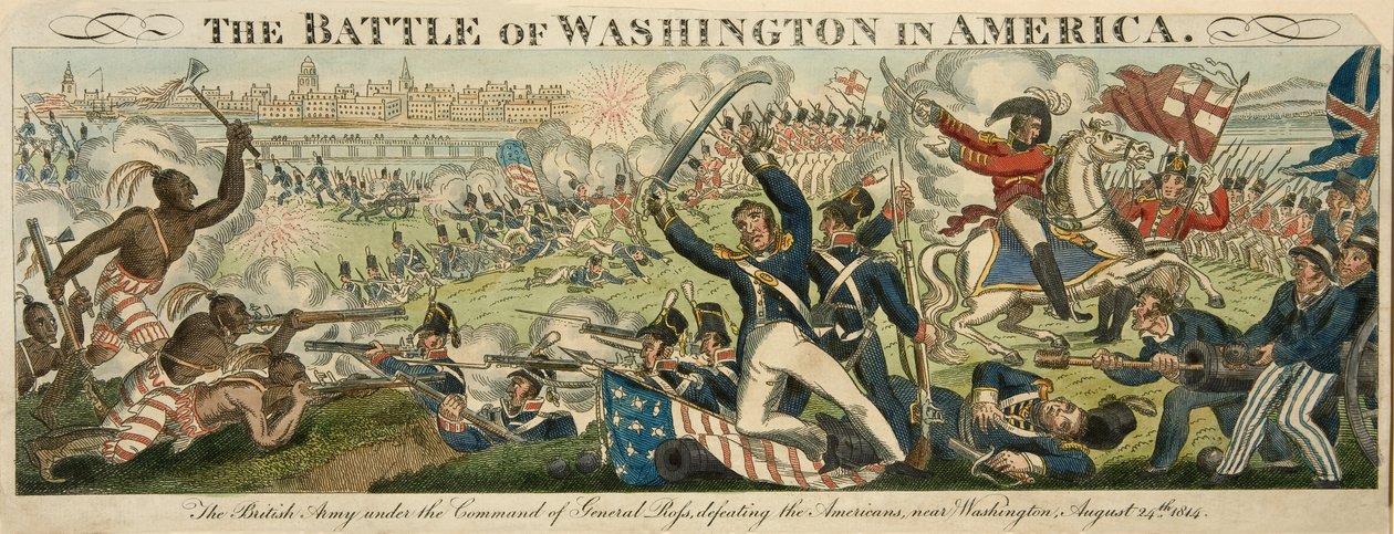 De Slag om Washington in Amerika, 24 augustus 1814 door English School