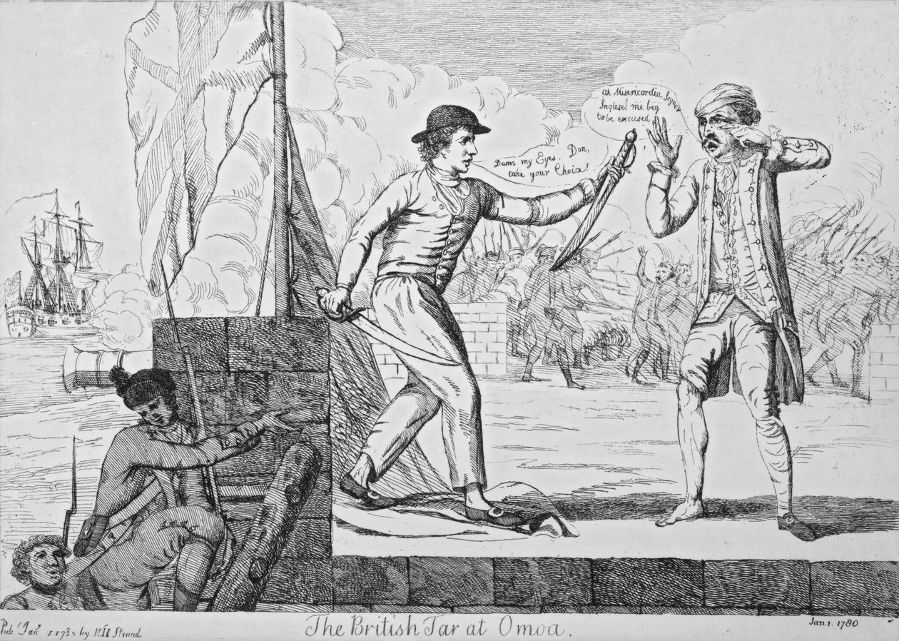 De Britse Tar bij Omoa, 1780 door English School
