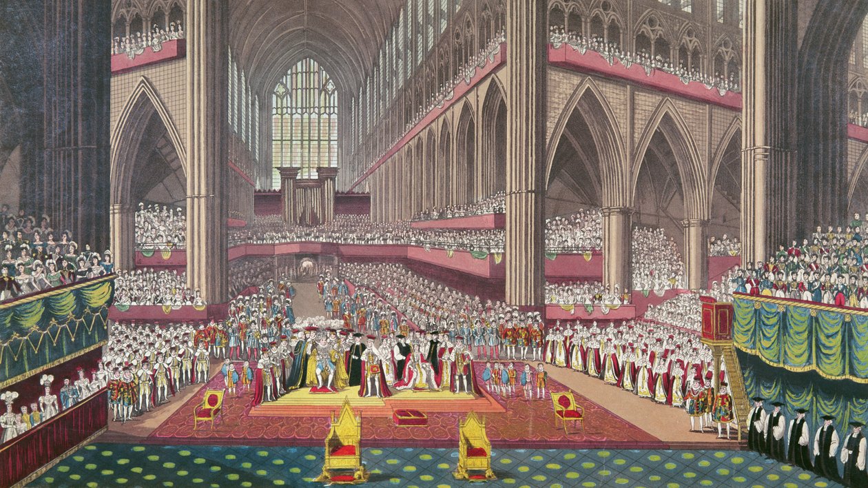 De kroning van koning Willem IV en koningin Adelaide, 1831 door English School