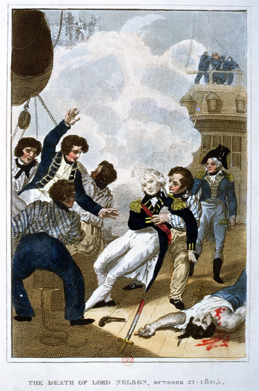 De Dood van Lord Nelson (1758-1805) op 21 oktober 1805 door English School