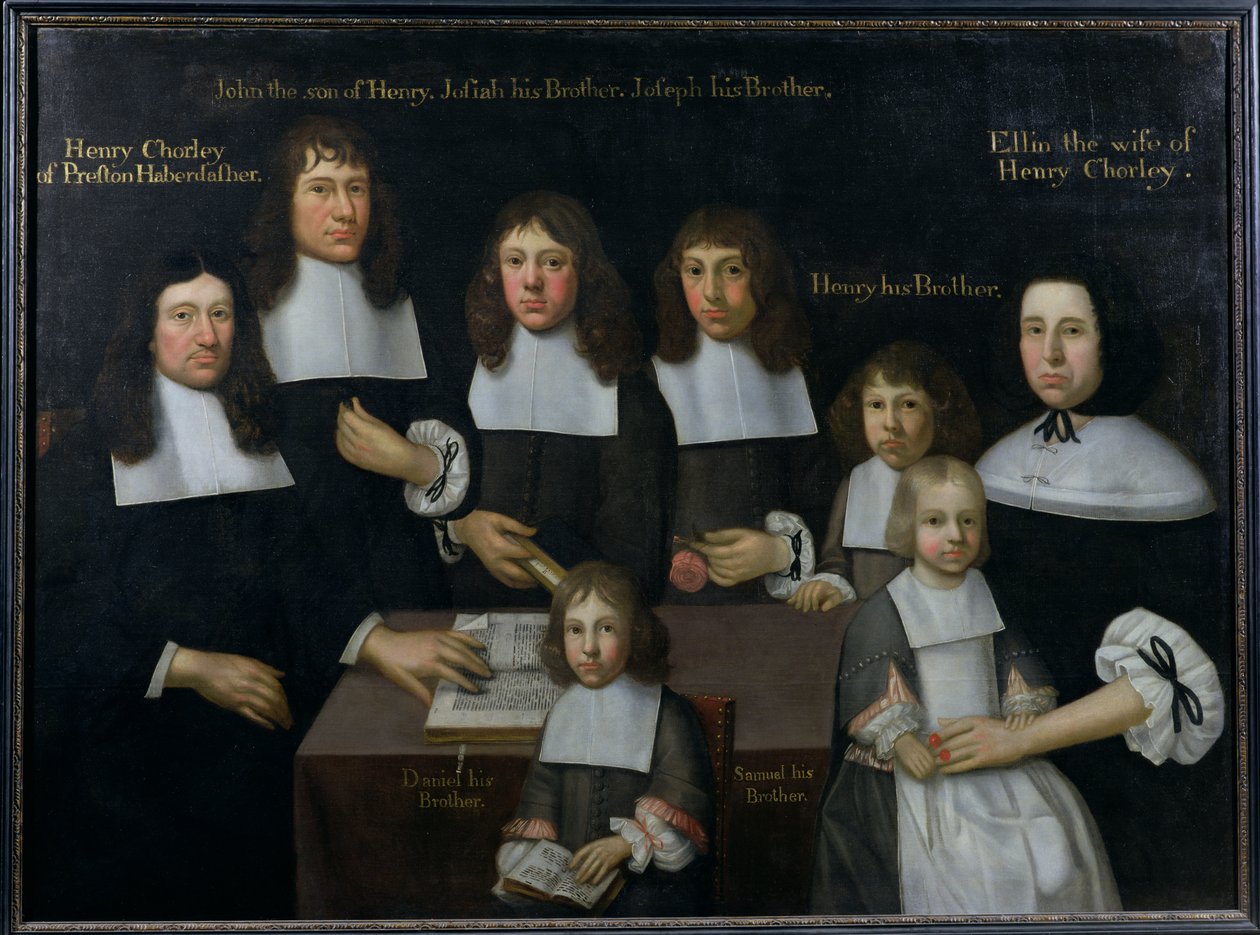 De familie van Henry Chorley, hoedenmaker van Preston, c.1680 door English School