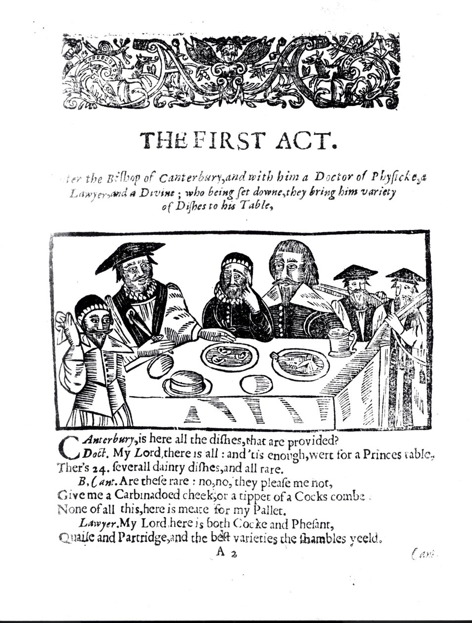 De eerste akte, een satirisch toneelstuk tegen William Prynne (1600-69) door English School