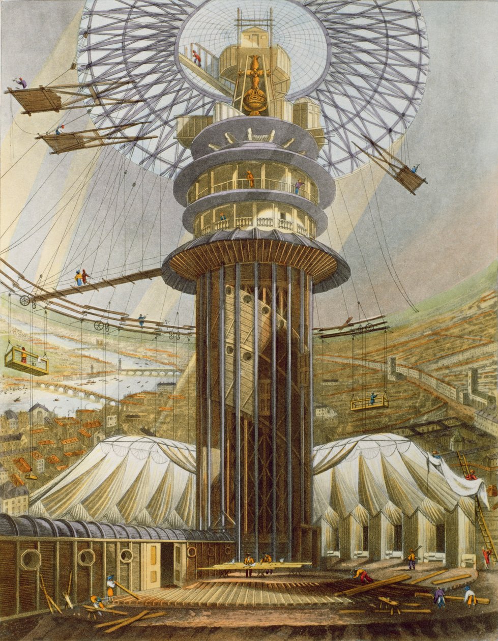 De Geometrische Opleiding naar de Galerijen in het Colosseum, Regents Park, gepubliceerd 1829 door English School