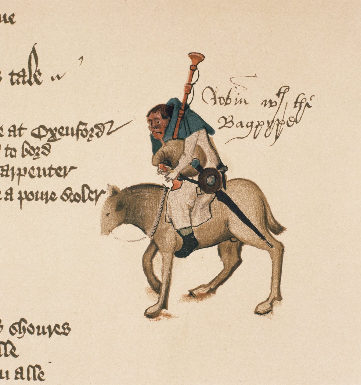 De Molenaar, detail uit The Canterbury Tales, door Geoffrey Chaucer (ca. 1342-1400) Ellesmere Manuscript, facsimile editie, 1911 (detail) door English School
