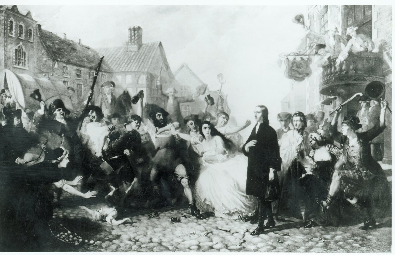 De aanval op John Wesley (1703-91) in Wednesbury door English School