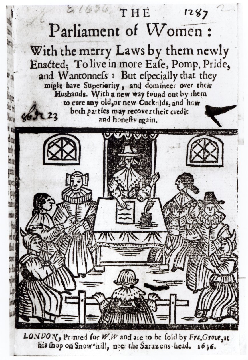 Het Parlement van Vrouwen, 1656 door English School
