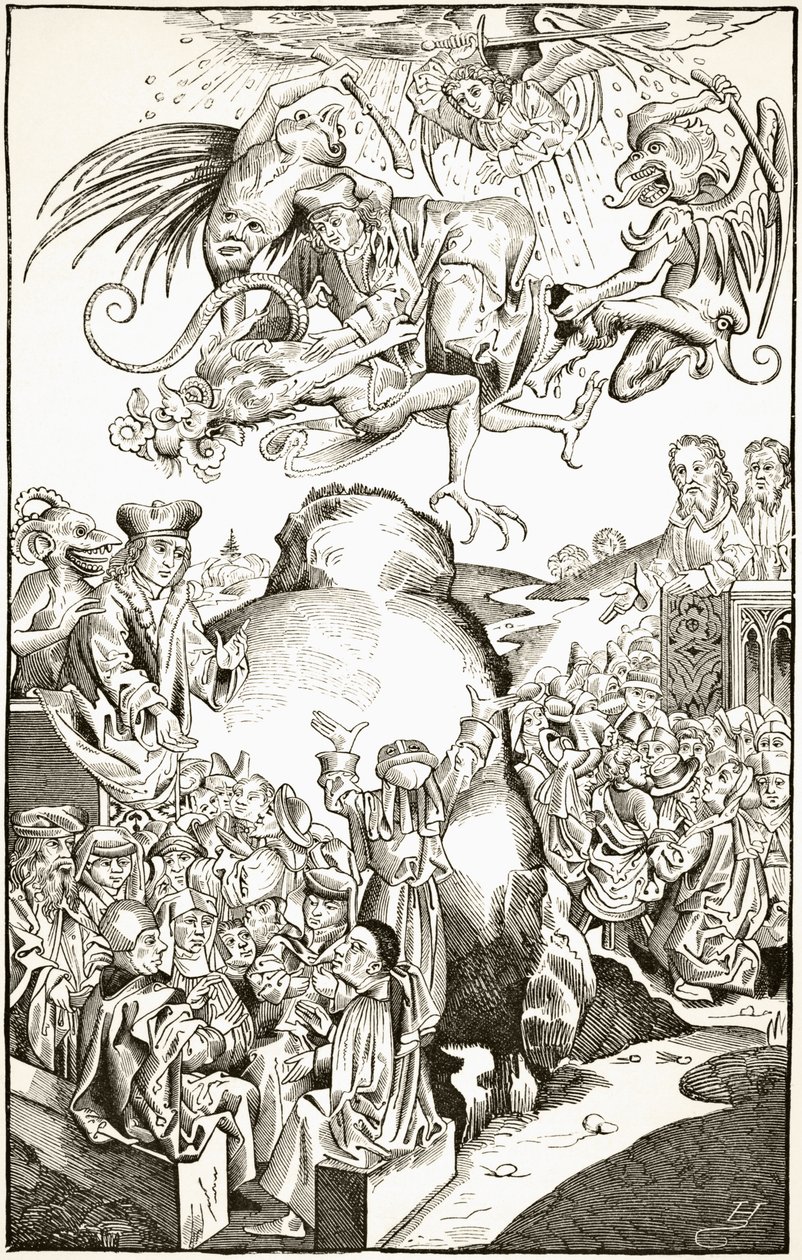 De heerschappij van de Antichrist, naar een gravure in de 