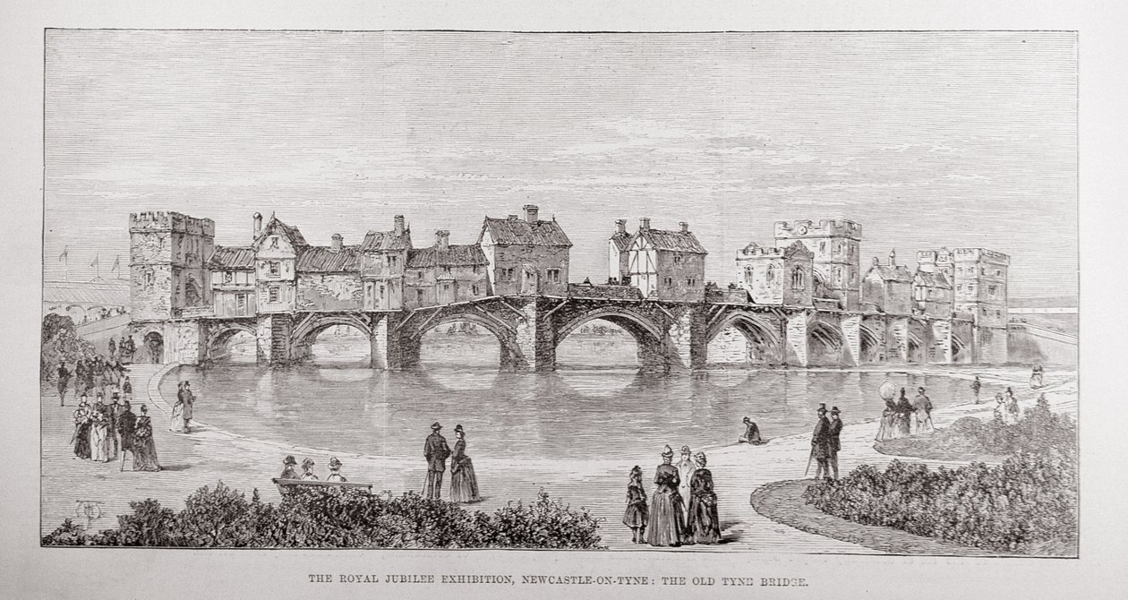 De Royal Jubilee Exhibition, Newcastle-on-Tyne: De oude Tyne-brug, uit 