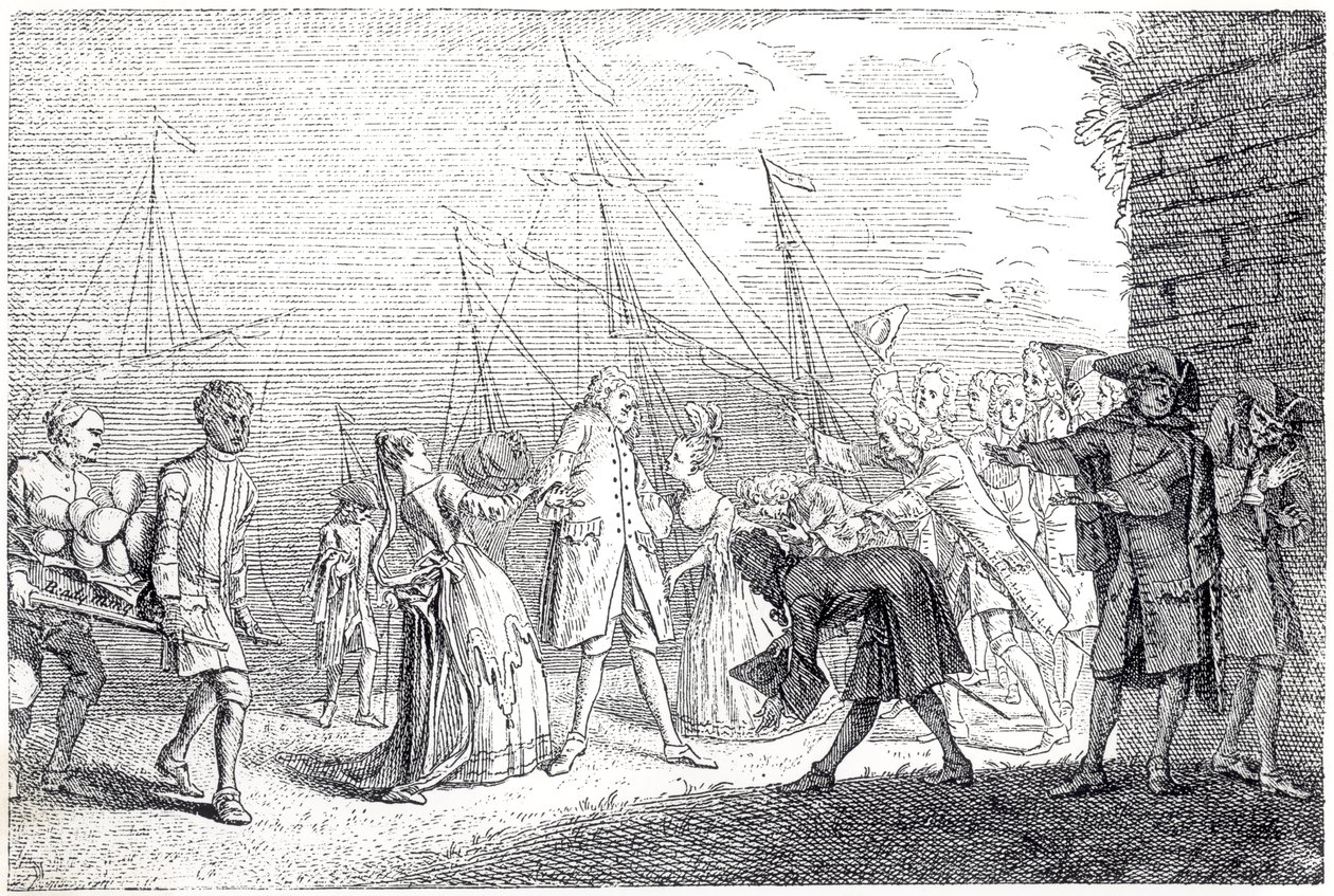 De landing in Engeland van Senesino, 1719 door English School