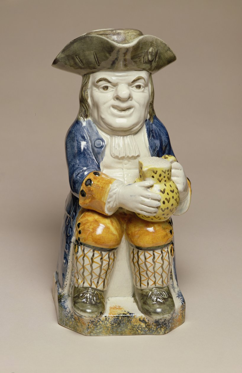 Toby Kruik, gemaakt in Staffordshire, c.1790-1810 door English School