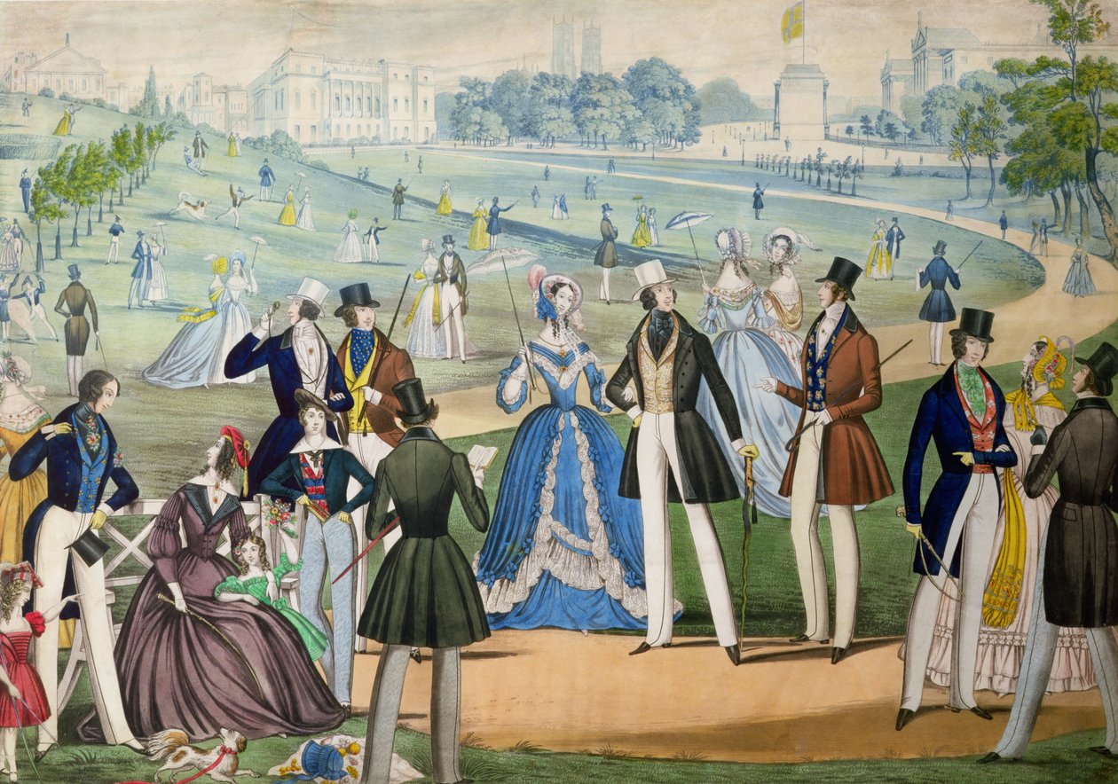 Uitzicht op St. James vanuit Green Park, Londen door Benjamin Read, c.1838 door English School