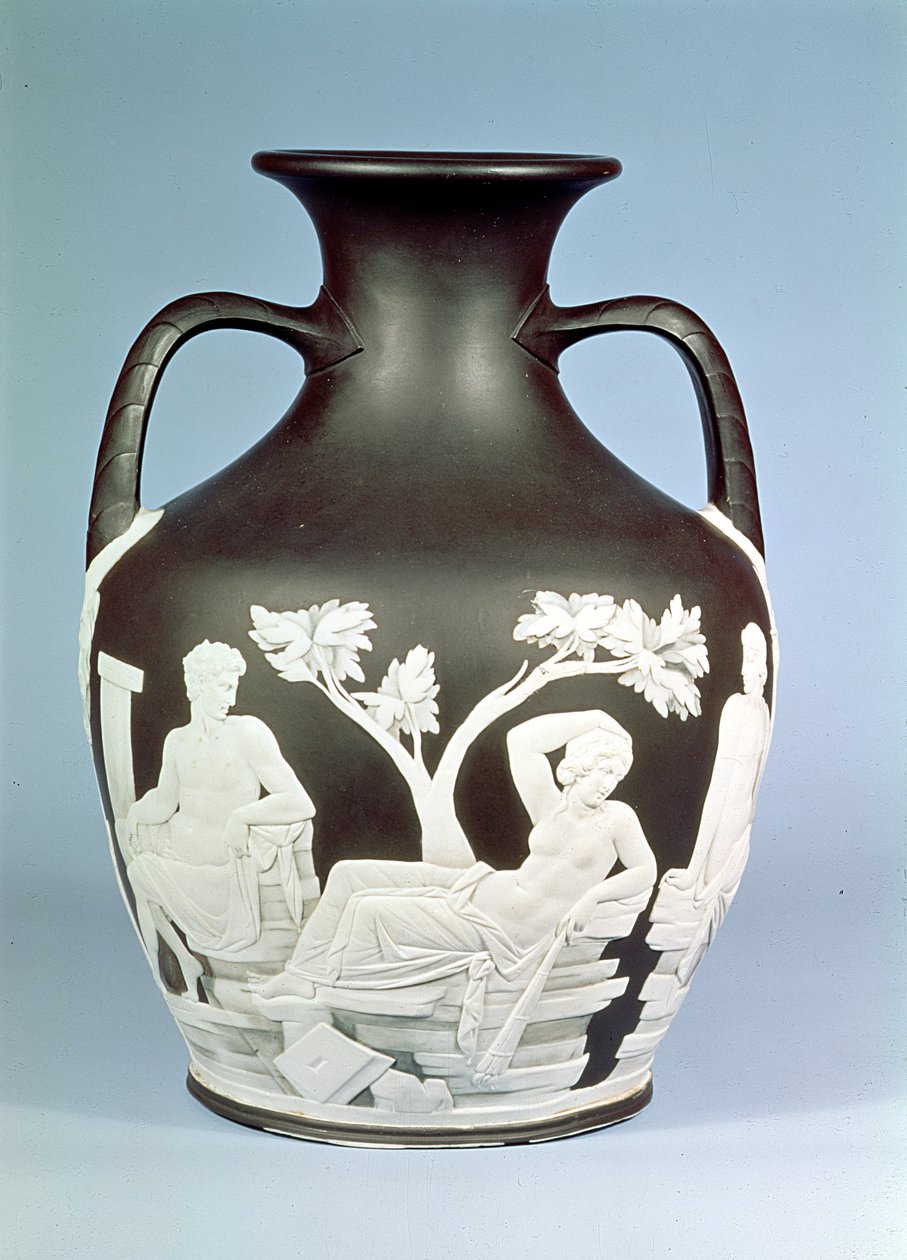 Wedgwood Stoneware kopie van de Portland Vase, 1790 door English School