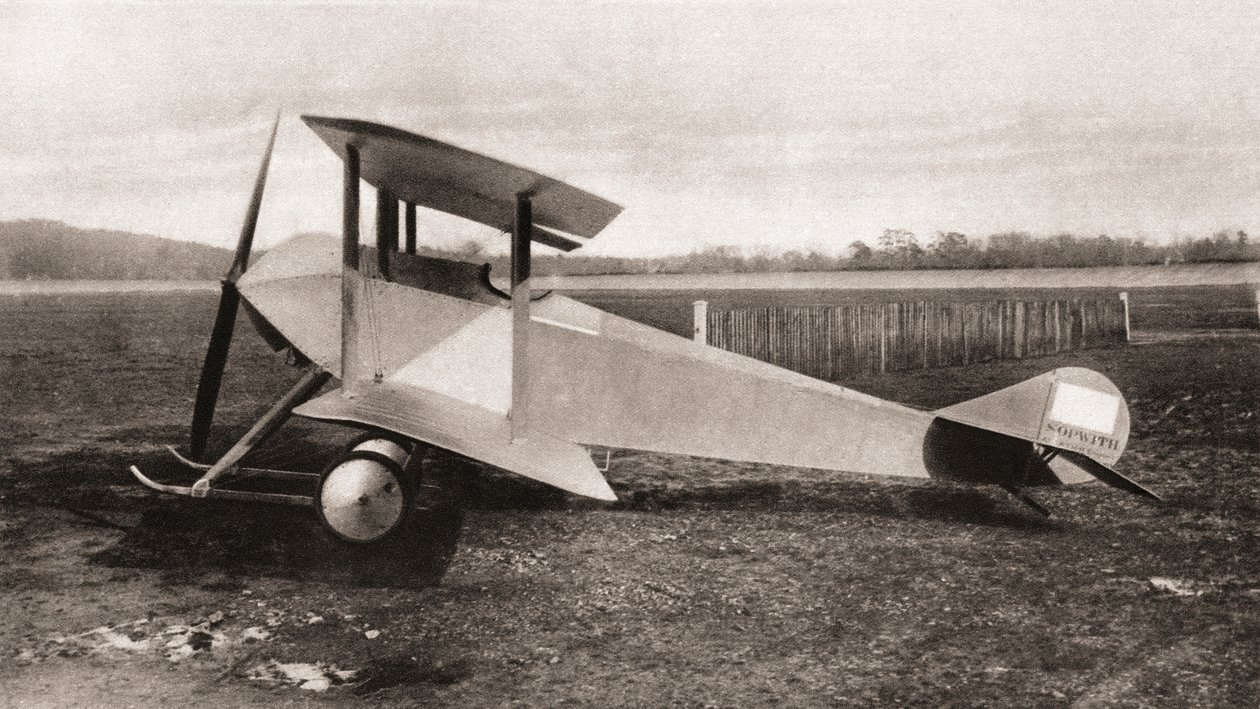 Een Sopwith Tabloid, eenzits verkenningsvliegtuig gebruikt tijdens de Eerste Wereldoorlog, uit The Illustrated War News, 1915 door English Photographer