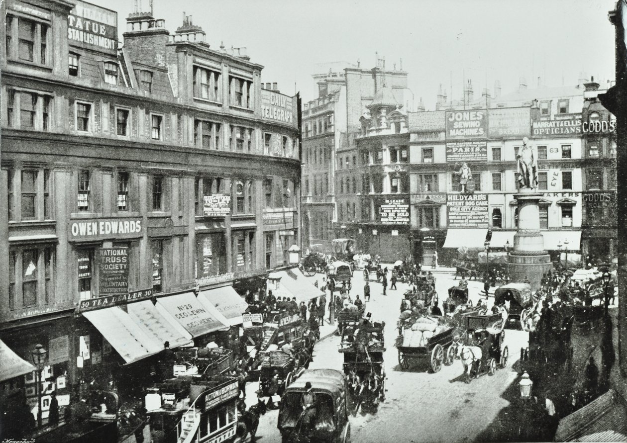 King William Street, kijkend naar het noorden, City of London, 1895 door English Photographer