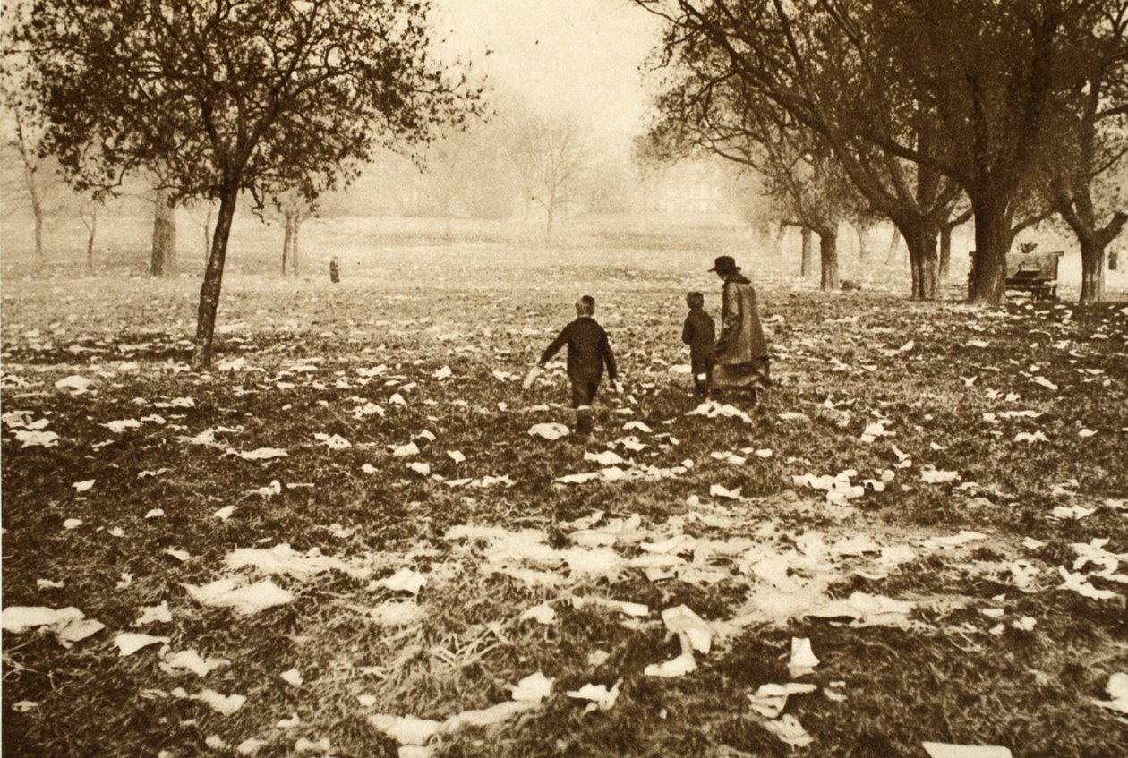 Met afval bezaaid gras op Hampstead Heath de dag na een Bank Holiday, uit Wonderful London, gepubliceerd 1926-27 door English Photographer