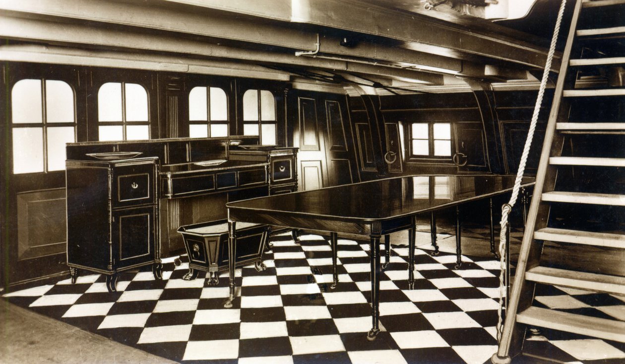 Nelsons Eetkamer aan boord van de HMS Victory door English Photographer