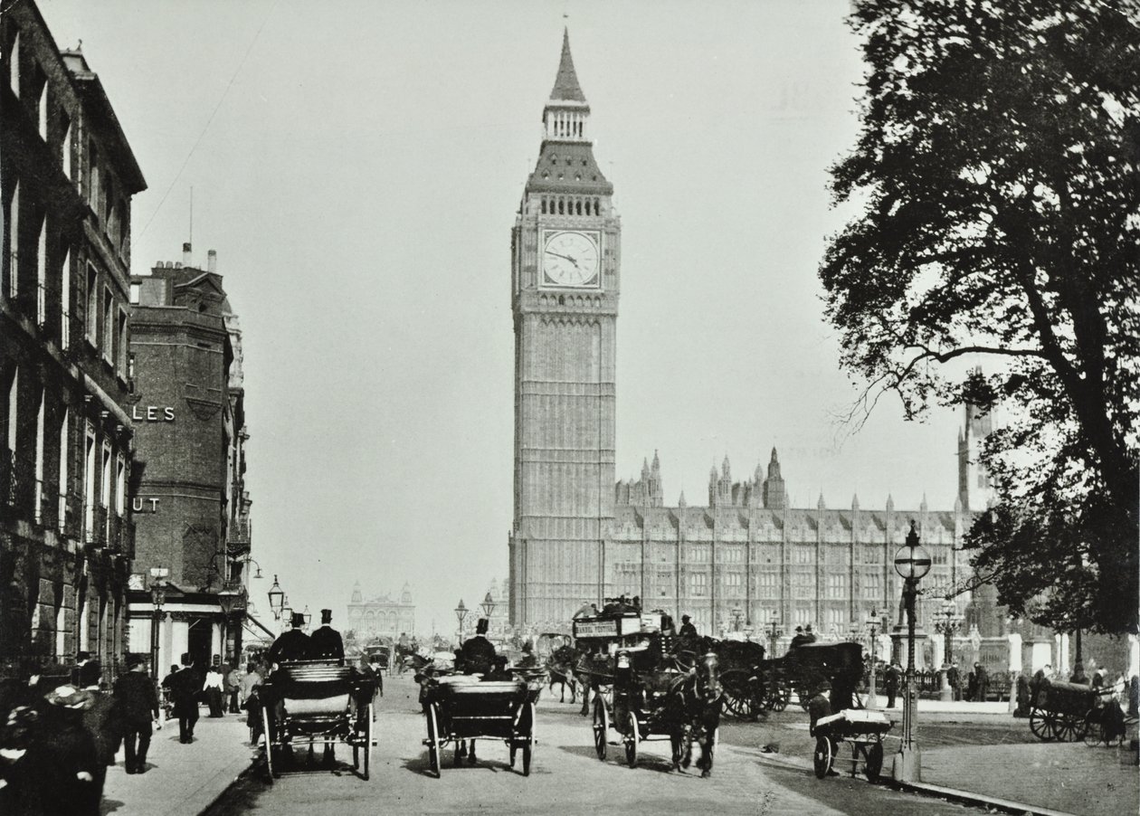 Parliament Square, Westminster: Parliament Square richting Bridge Street, 1895 door English Photographer