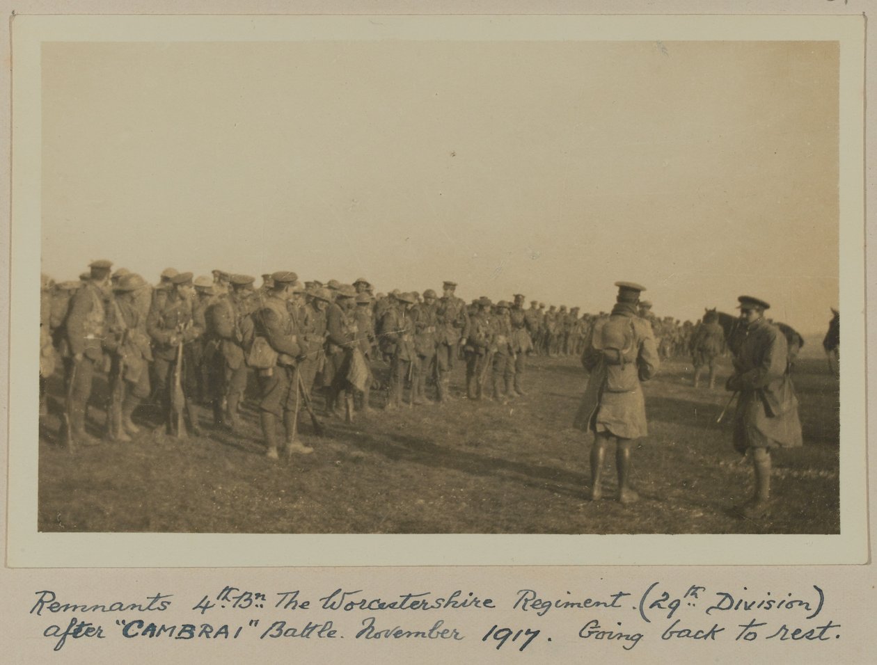 Overblijfselen 4e Bn. Het Worcestershire Regiment (29e Divisie) na de 