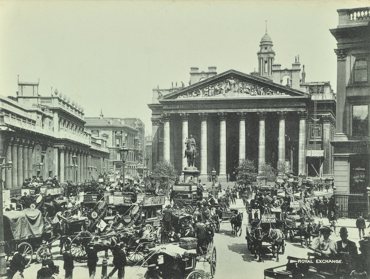 Royal Exchange, Threadneedle Street, City of London, 1890 door English Photographer