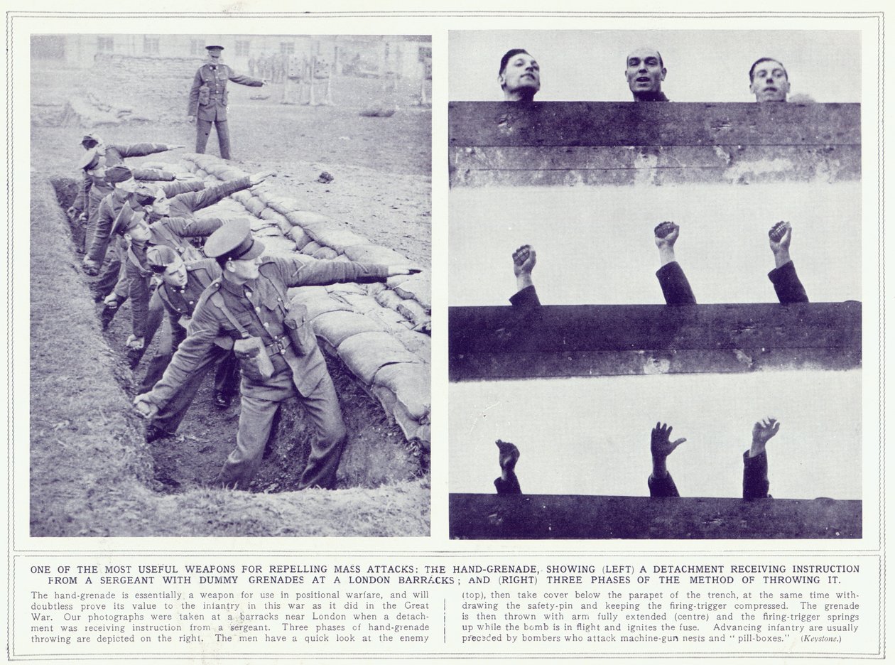 De Handgranaat, uit The Illustrated War News, gepubliceerd op 22 november 1939 door English Photographer