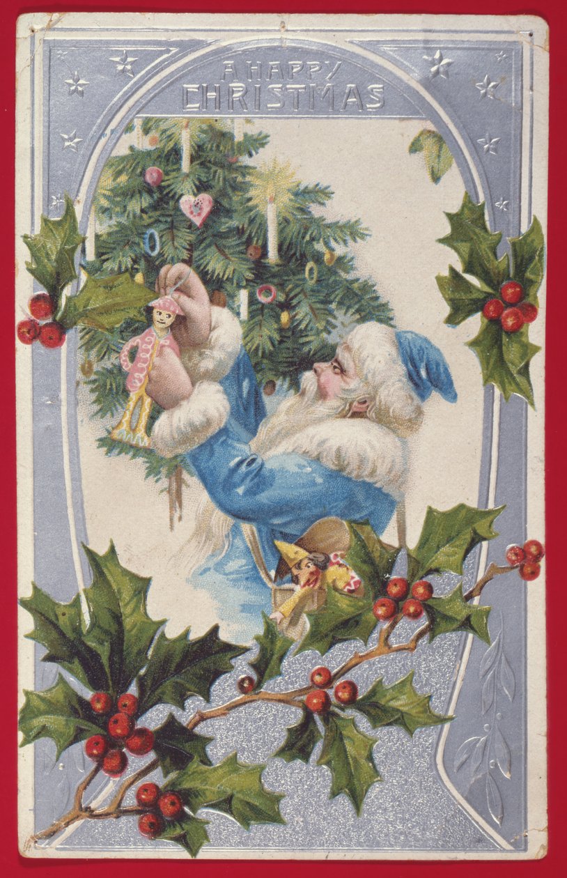 "Een vrolijk kerstfeest", Victoriaanse kaart door English School