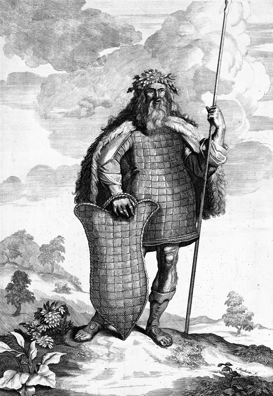 Een Marcomaan, gegraveerd door Cornelis Huyberts, illustratie bij Caesars Commentaries, vertaald in het Engels door William Duncan, gepubliceerd 1753 door English School