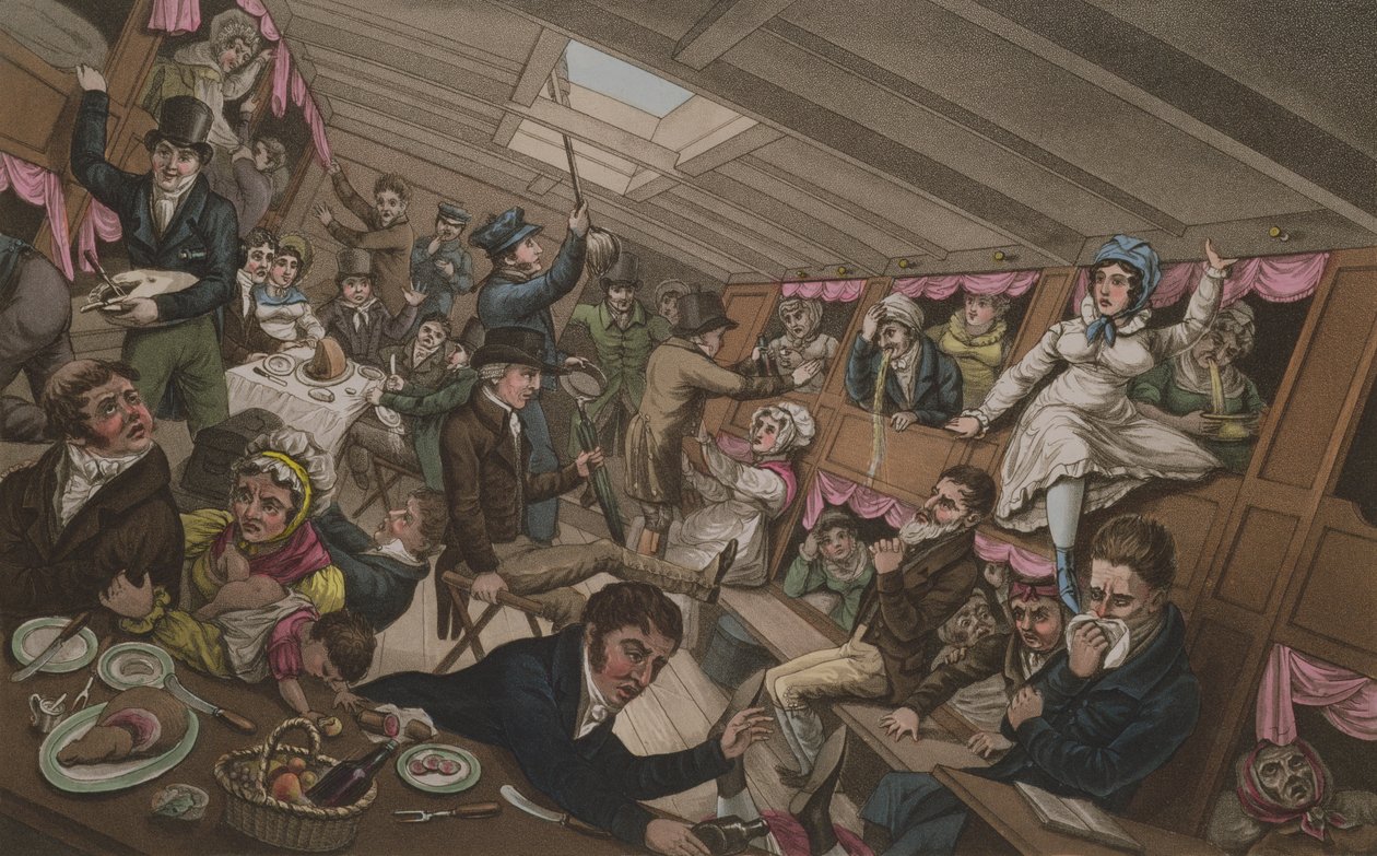 Een Margate-pakket - De effecten van een squall of een plotselinge verschuiving van ballast, uitgegeven door G. Humphrey, Londen, 6 november 1821 door English School