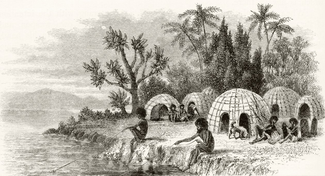 Een inheems kamp in Queensland, c.1880, uit 