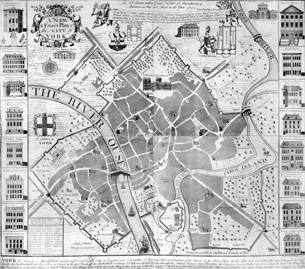 Een nieuw en exact plan van de stad York door English School