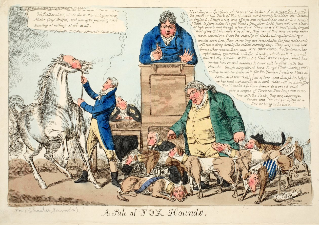 Een verkoop van vossenjacht honden door English School