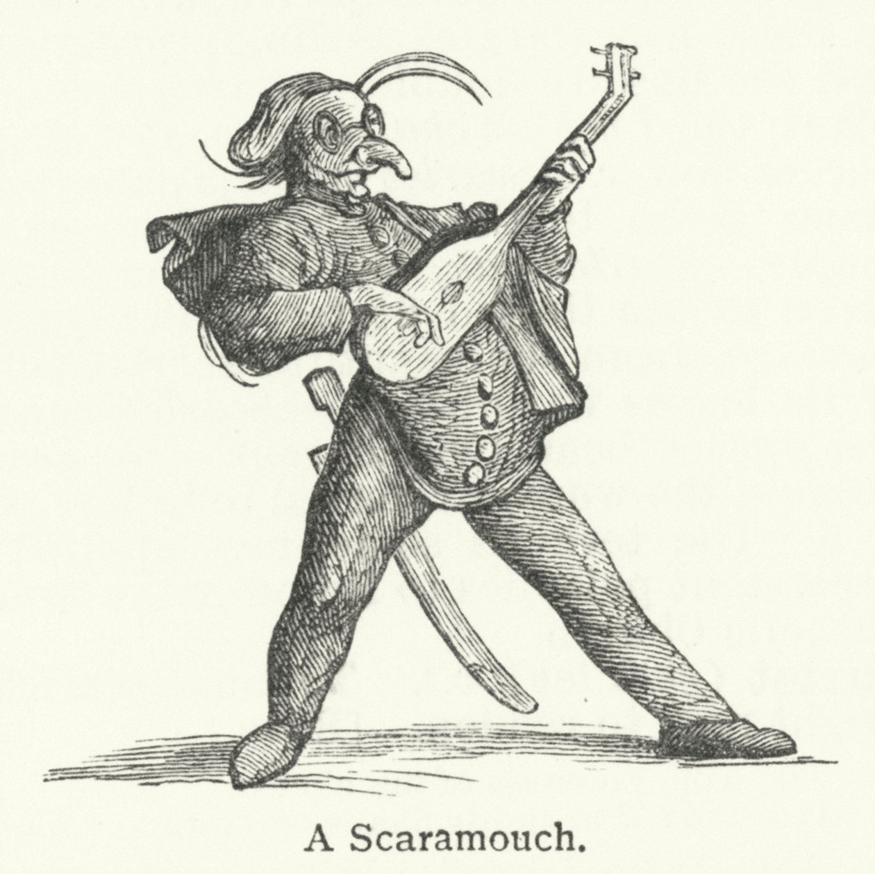 Een Scaramouch (gravure) door English School