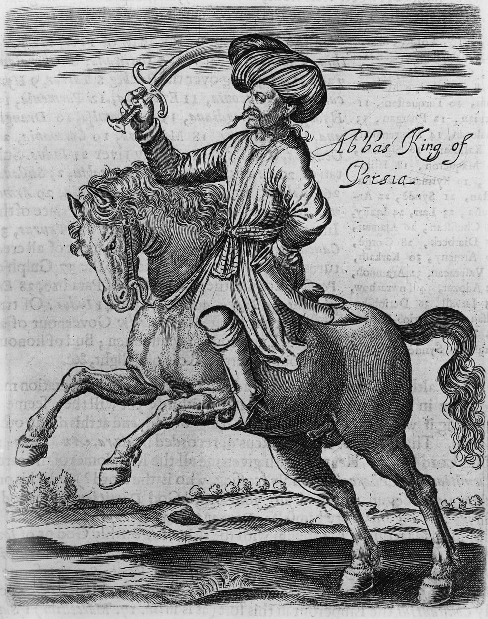 Abbas koning van Perzië, illustratie uit 