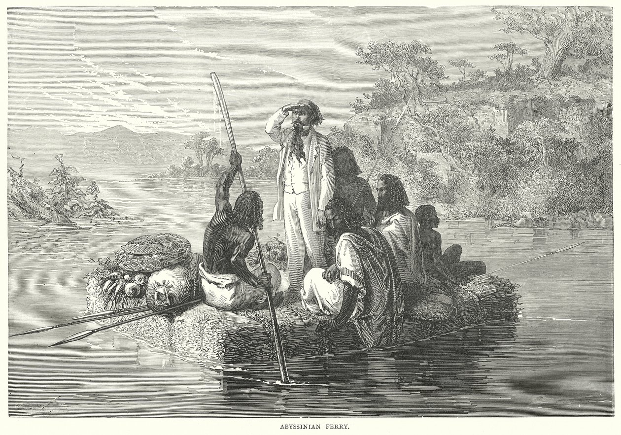 Abessijnse veerboot (gravure) door English School