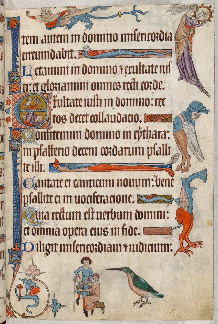 Add. 42130, f.61, Dokter die een patiënt aderlating geeft, uit 