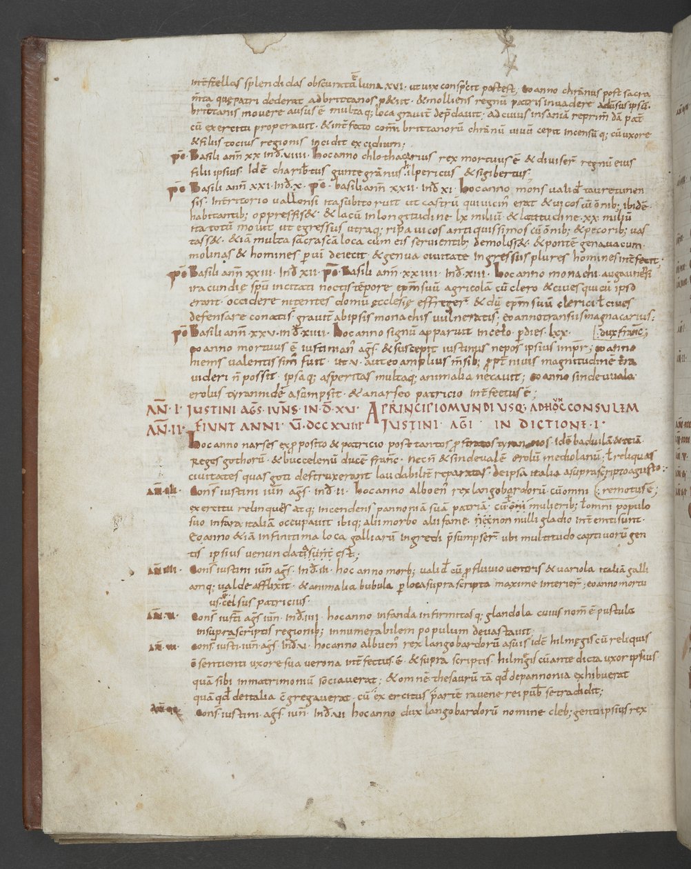 Eusebius van Caesarea, Chronicon, met toevoegingen van St Jerome, Prosper van Aquitaine, Marius van Avenches, en een anonieme auteur door English School
