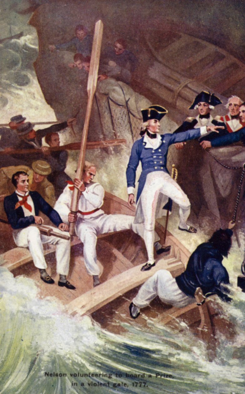 Admiraal Lord Nelson (kleurenlitho) door English School