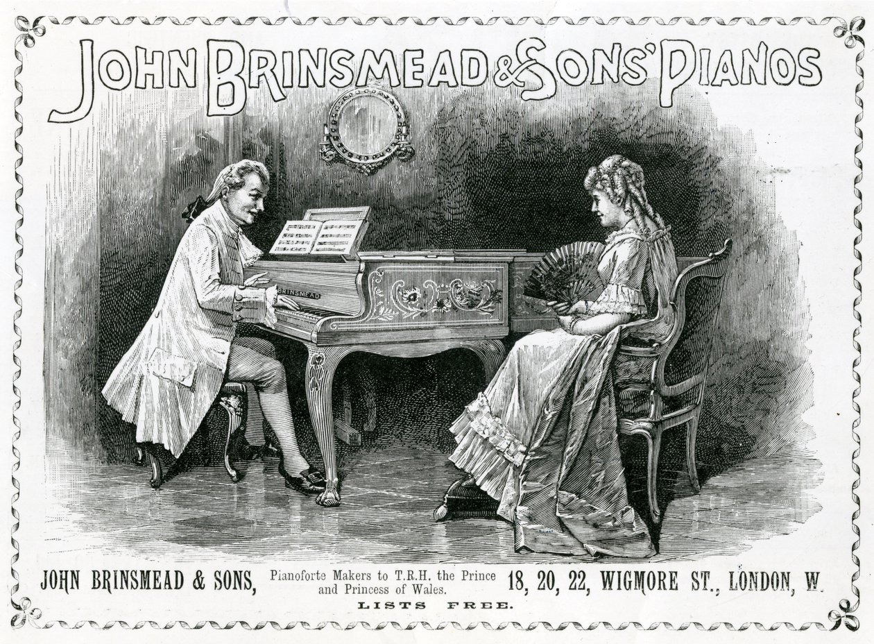 Advertentie, John Brinsmead and Sons Pianos, Illustratie voor The Graphic, 4 juli 1891 (gravure) door English School