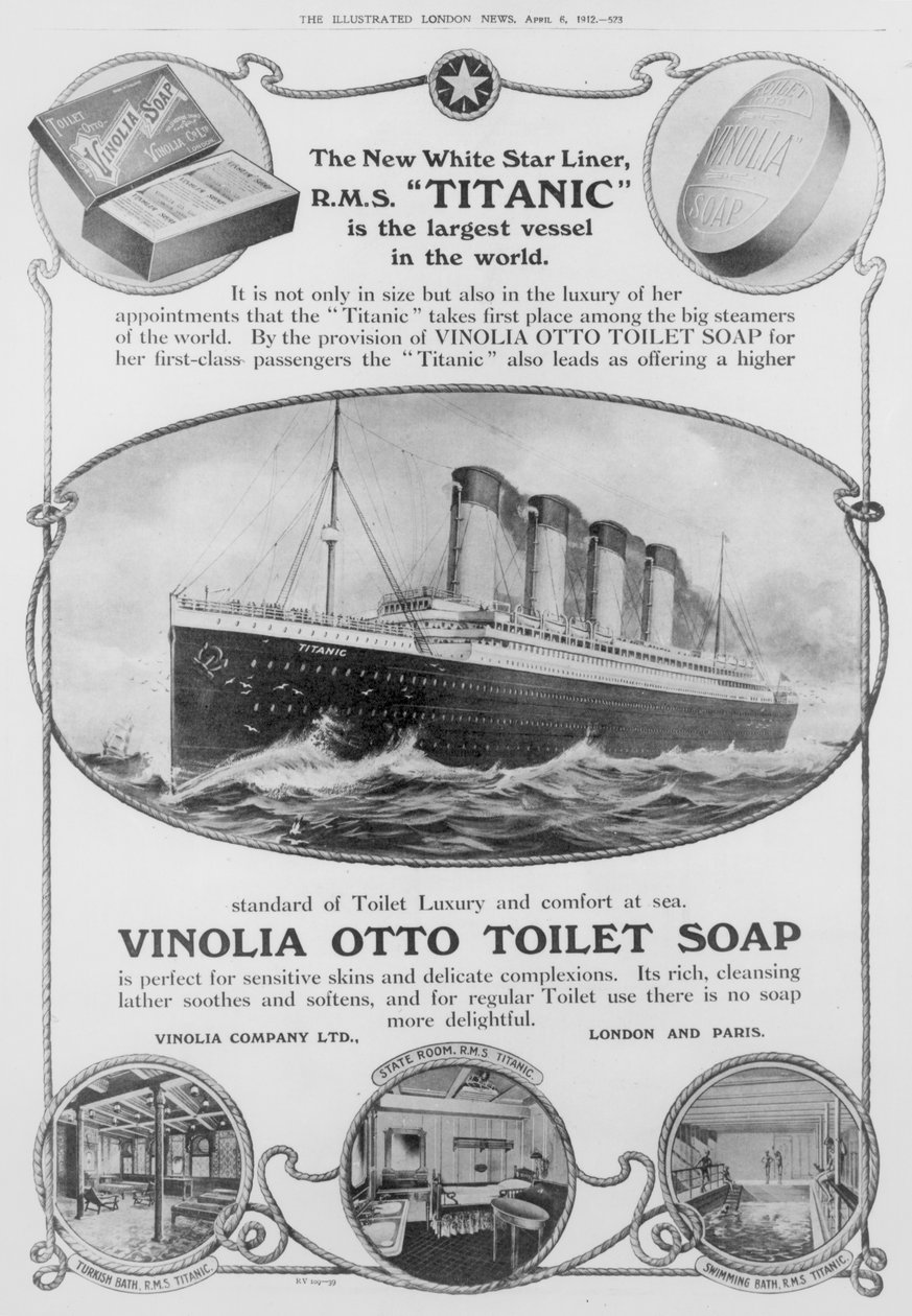 Advertentie voor Vinolia Otto Toiletzeep, zoals gebruikt op de 