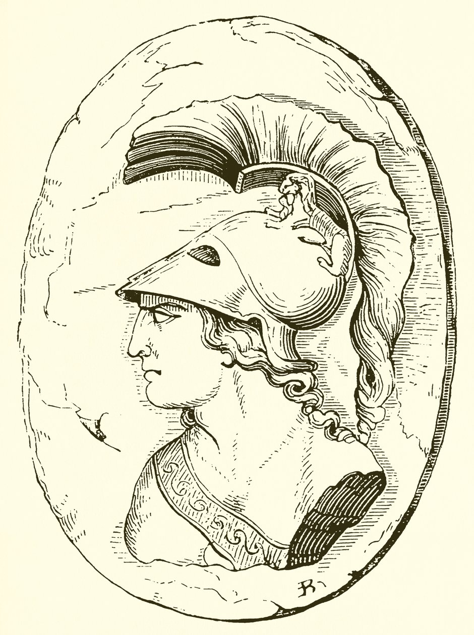 Alcibiades, van een oud beeld (gravure) door English School