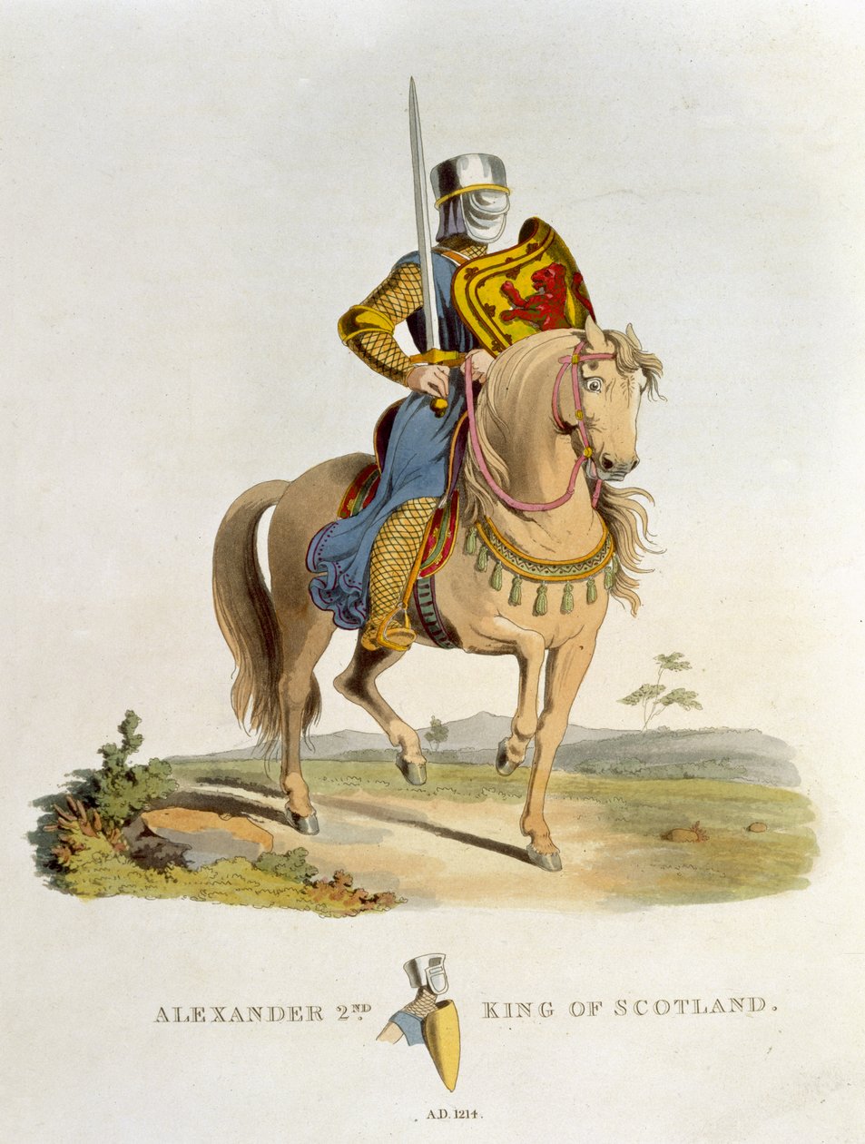 Alexander II, Koning van Schotland (1198-1249) 1214, uit Oud Wapenrusting door Samuel Rush Meyrick, 1824 door English School